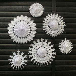 FAN DEC Papier-Schneeflocken Set – 3 Stück, Für Winter- & Weihnachtsdeko