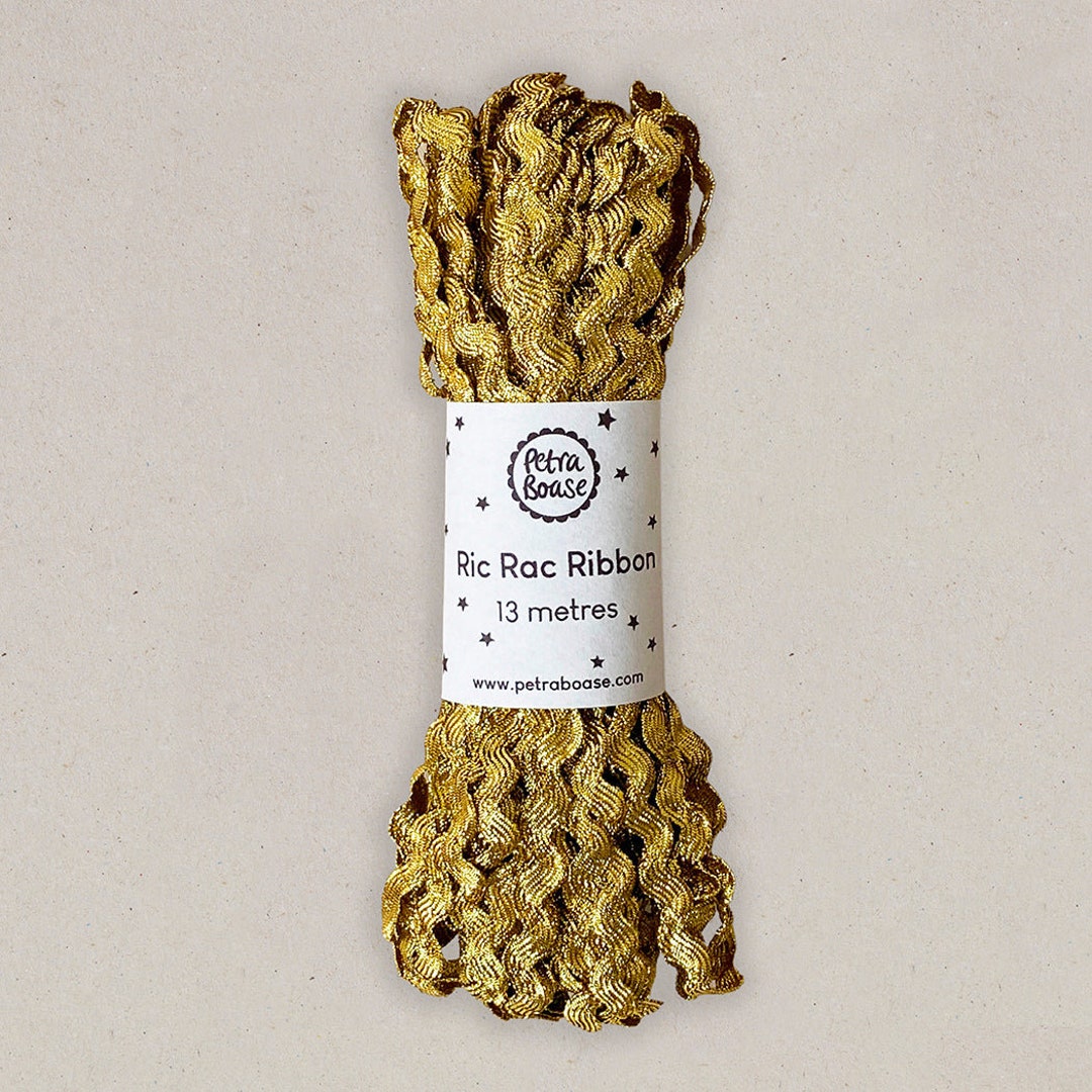 Gold Metallic Ric Rac Ribbon for Gift Wrapping or Sewing and Craft ...