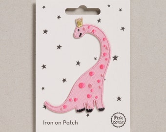 Iron on Patch - Pink Dinosaur