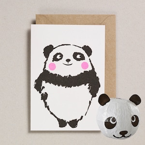 Biglietto di auguri con palloncino di carta - Panda
