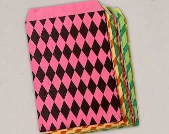 Papieren patroonzakken - assortiment van 24 - Eco-cadeauzakjes voor bruiloften, verjaardagen en feesten