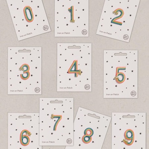 Rainbow Number Iron on Patches Zero to Nine
