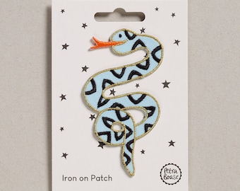 Snake Iron on Patch for Customising and Upcycling Clothes and Accessories.