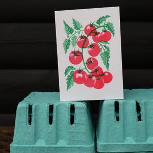 Tomato Risograph Print Greeting Card.