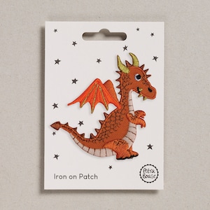 Dragon Iron on Embroidered Patch For Customising Clothes and Accessories.