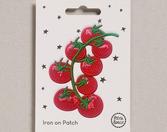 Cherry Tomatoes Iron on Patch for Customising and Upcycling Clothes and Accessories.