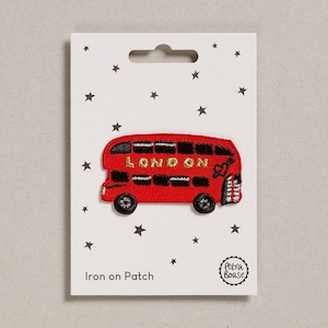 London Bus Iron on Embroidered Patch For Customising Clothes and Accessories.