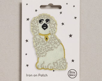 Iron on Patch - White Wally Dog