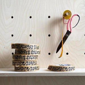 Kraft Paper Adhesive Paper Tape,Black Leopard Print, 25mm Wide, 50m Length.