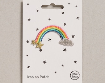 Rainbow Iron on Patch for Customising and Upcycling Clothes and Accessories.