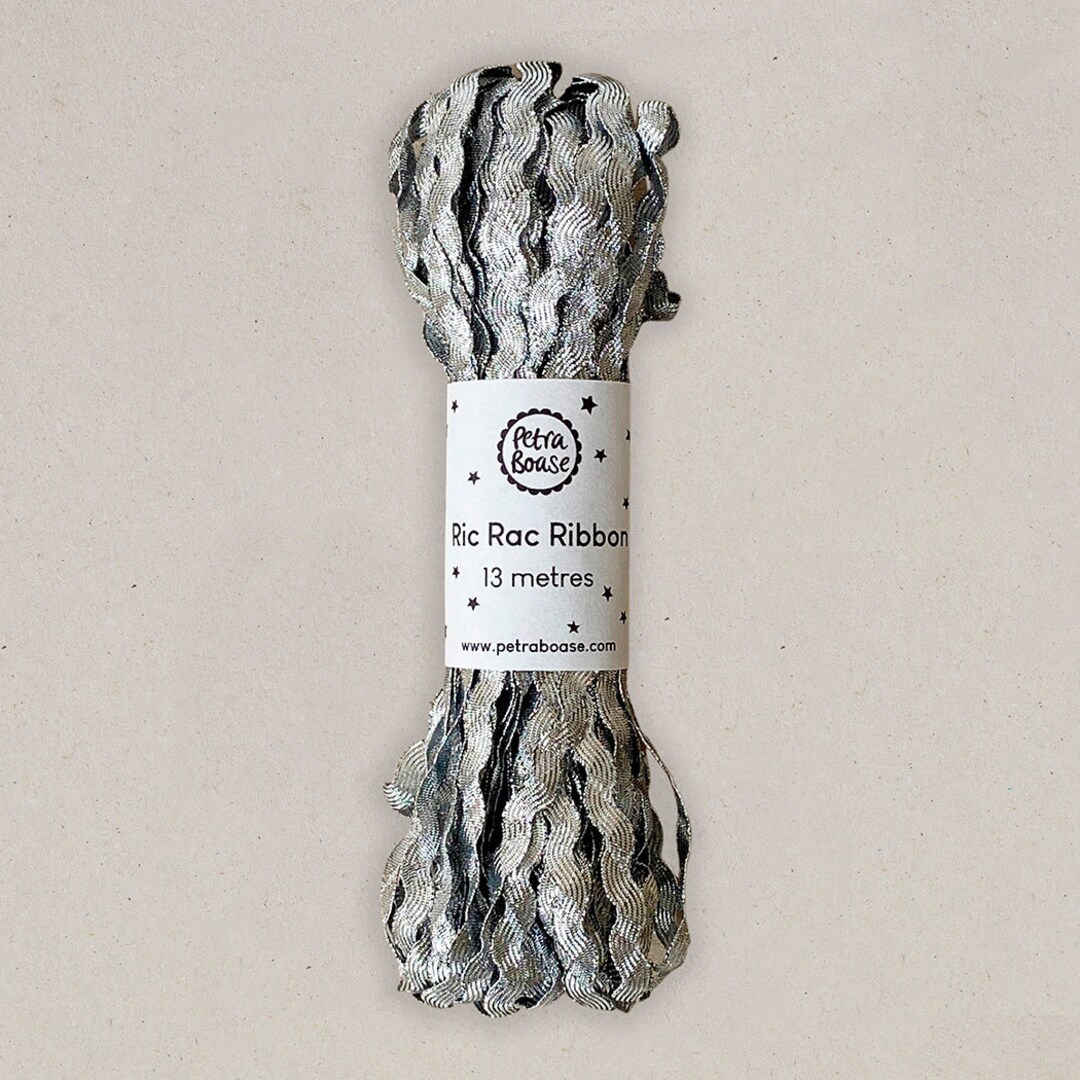 Ric Rack Ribbon Silver Metallic Ric Rac Ribbon for Gift Wrapping or Sewing and Craft ...