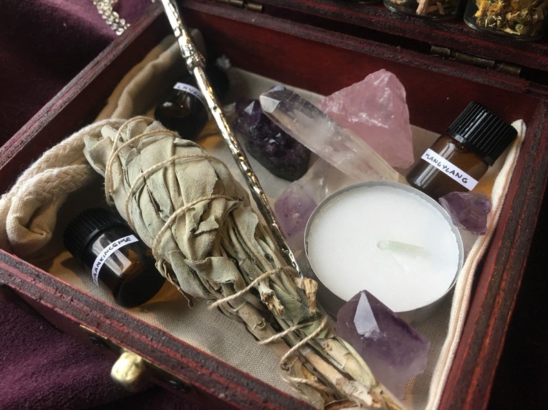 TRAVEL WITCHCRAFT KIT travel altar kit potion making kit travel apothecary kit crystal witchcraft potion kit image 6