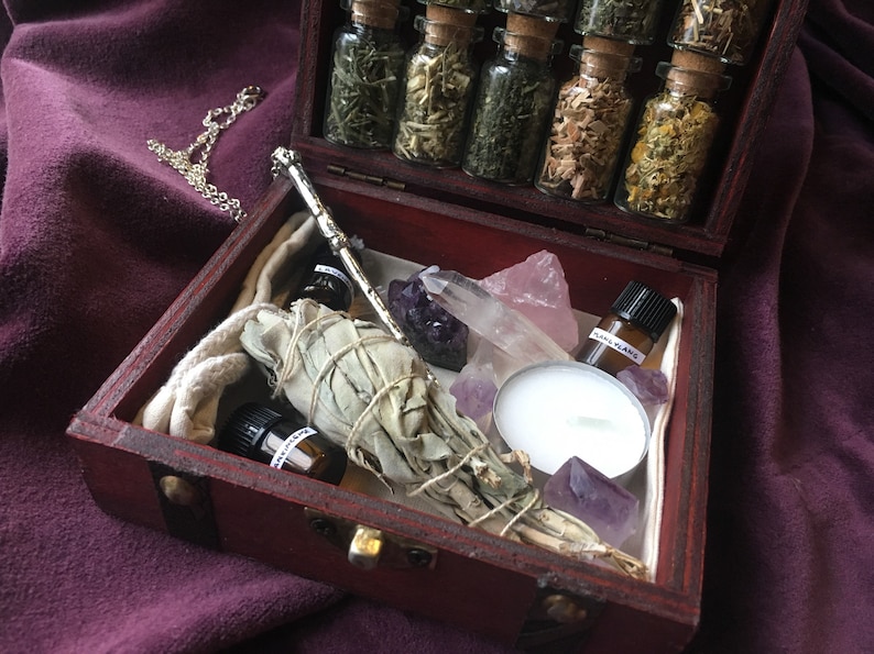 TRAVEL WITCHCRAFT KIT travel altar kit potion making kit travel apothecary kit crystal witchcraft potion kit image 4