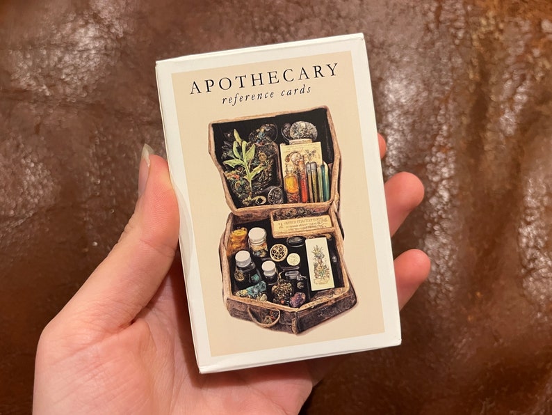Häxkonst Apoteker med Mortel och Stöt ~ Örter Glasflaskor ~ Skuggornas Bok Journal ~ Wicca Hedniska Altaretillbehör för Trolldrycksframställning apothecary cards