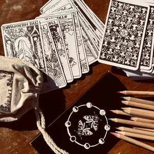 COLOR-IN TAROT do it yourself tarot deck coloring witchcraft divination oracle deck image 1