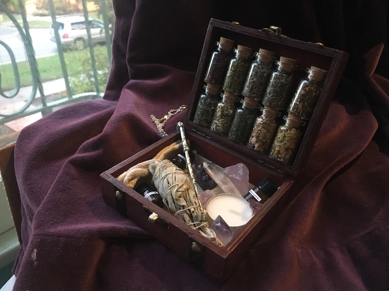 TRAVEL WITCHCRAFT KIT travel altar kit potion making kit travel apothecary kit crystal witchcraft potion kit image 7