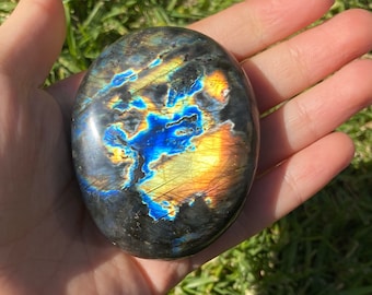 Labradorite Palm Stone crystal mineral