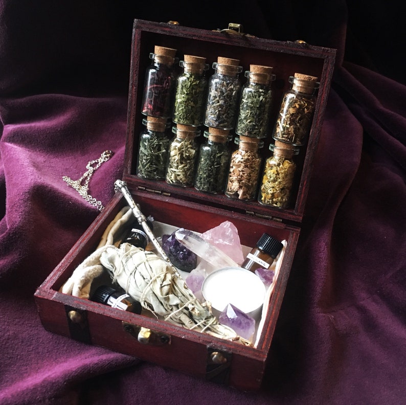 TRAVEL WITCHCRAFT KIT travel altar kit potion making kit travel apothecary kit crystal witchcraft potion kit image 2