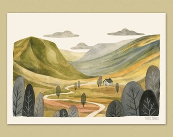 Bon Voyage illustration - Scotland - art print - A5