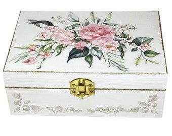 Pretty Wooden Decorative Box, Home Decor Storage Box, Pretty Decorative Gift Box
