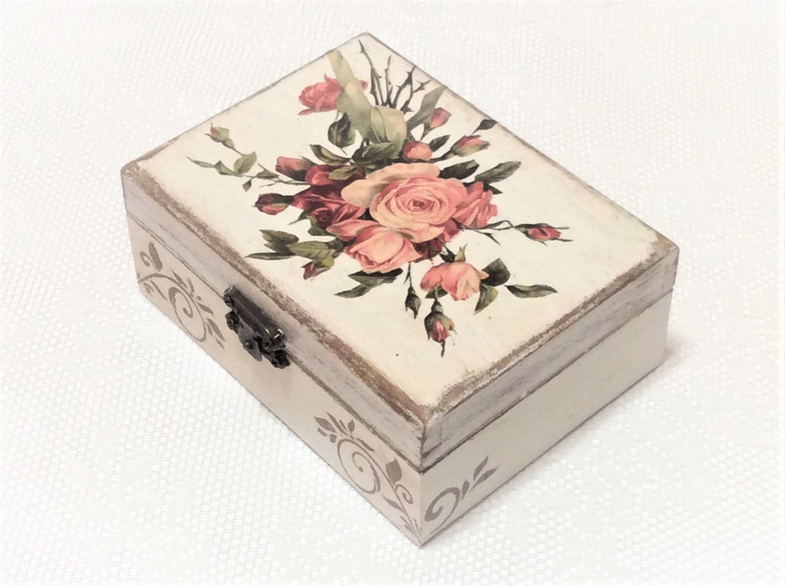 Plain Wooden Small 3 Compartments Storage Box With Lid Rounded Lid Tea  Jewellery Box Trinket Memory Case for Decoupage Arts & Crafts 