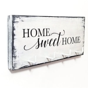 Wooden Key Holder, Key Organizer, Key Rack, Entryway Decor, Wall Mounted Key Hanger