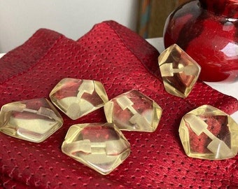 lot de 6 boutons couture en résine translucide