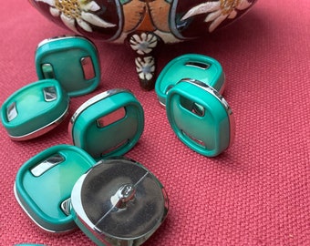 Set di 12 bottoni verdi vintage
