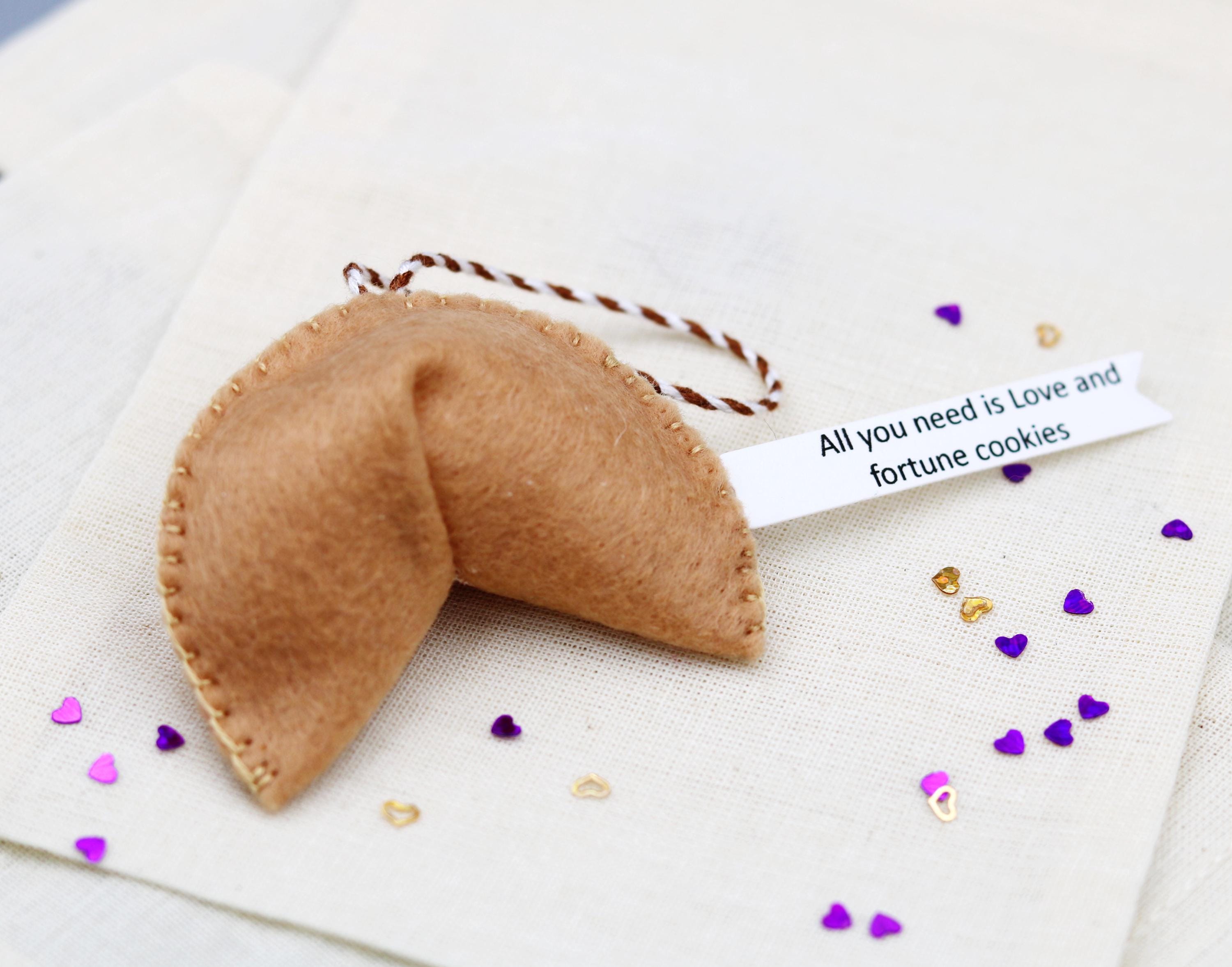 Fortune cookie ornament - All you need is Love and fortune cookies