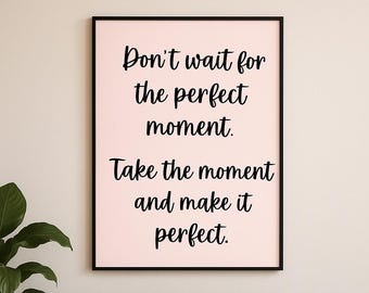 Lámina con cita motivacional - Decoración minimalista para la oficina en casa (Descarga digital)
