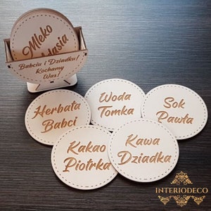 Coasters stand + set of coasters. Laser cut files. cdr, ai, svg, dxf. Digital pattern