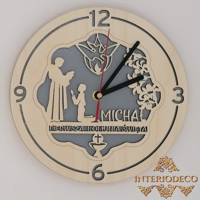 First Communion Wall Clock Set of 5 Designs. Laser Cut Files. | Etsy