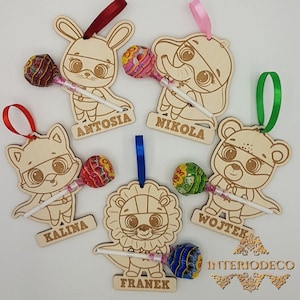 5 models of cute animal pendant / lolipop holders. Laser cut files. cdr, ai, svg, dxf, eps. Digital pattern