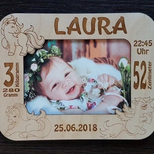 3 Photo frames set. Child metrica. Baby announcement photo frame, birth details Laser cut files. cdr, ai, svg, dxf. Digital pattern. image 3