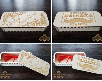 Houten koffer / doos voor glazen voor grootouders -2 model set. Laser cut bestanden. cdr, ai, svg, dxf. Digitaal patroon