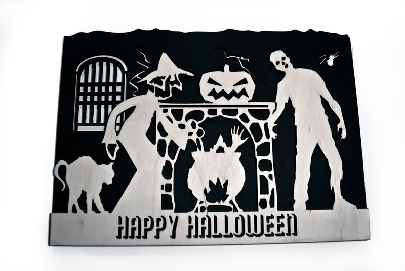 Halloween scene. Laser cut files. cdr ai svg dxf. Digital | Etsy