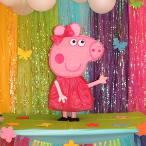 Peppa Pig Pinata, fiesta de Peppa Pig, decoración de fiesta de Peppa Pig, piñatas de cumpleaños de Peppa Pig