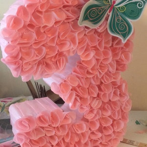 Buchstabe Pinata, Zahlen Pinata, geblümte Pinata, Zahl personalisierte Pinata, Anfangsbuchstabe Pinata, Zollbuchstabe Piñatas