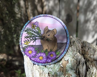 Glitter Pika sticker round