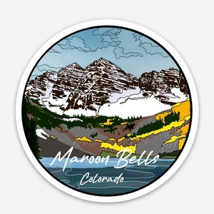 Maroon Bells Sticker - Round