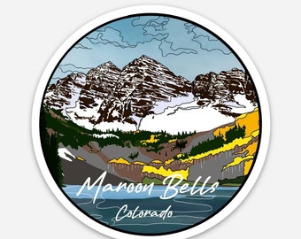 Maroon Bells Sticker - Round