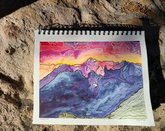 Pyramid Peak  from the Bells 12x9" print