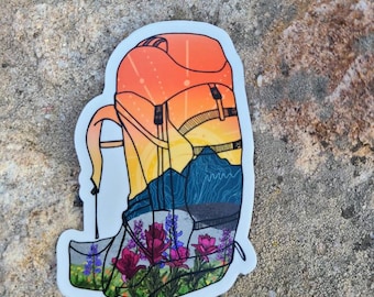 Backpack sticker - wildflowers