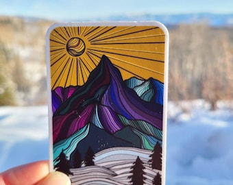 Colorful mountain sticker