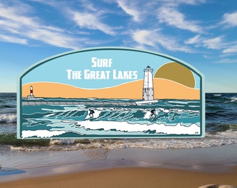 Surf the Great Lakes sticker