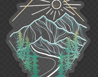 Snowy mountain Clear Sticker