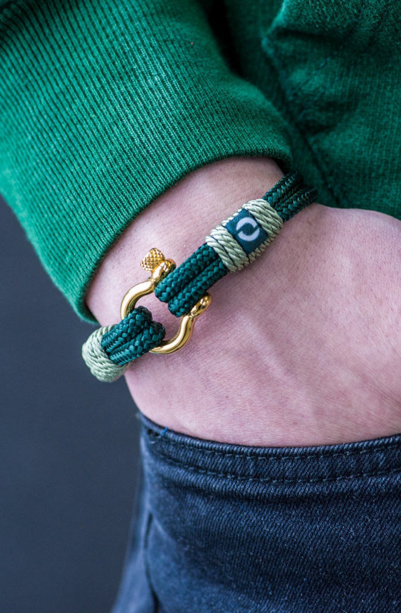 Green Summer Bracelet / Mens Bracelet / Green Rope Bracelet / Etsy