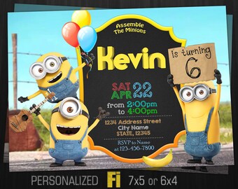 minions invitation etsy