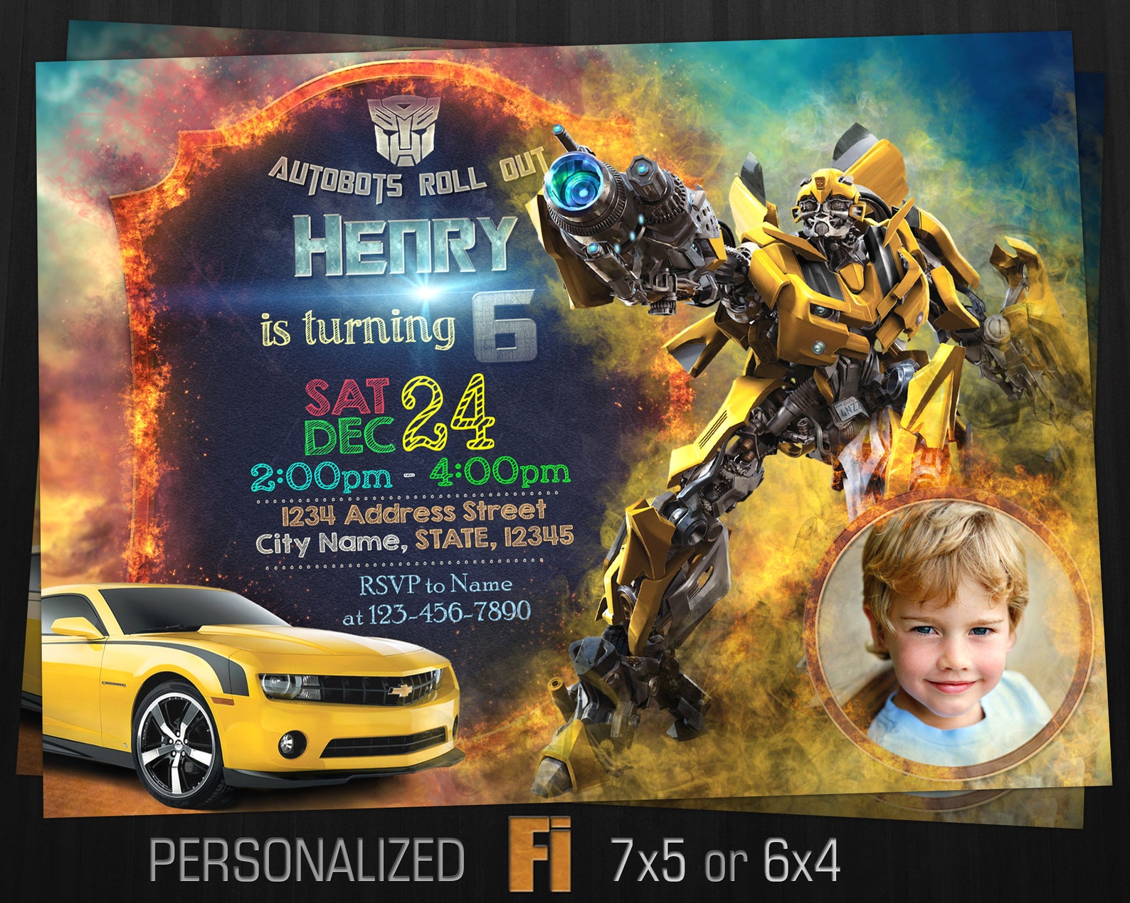 Transformers Invitation with photo Transformers Birthday Etsy