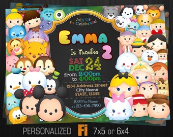 Tsum Tsum Invitation Etsy Tsum Tsum Invitation Etsy